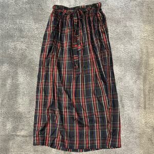 Vintage Eagles Eye Plaid Silk Maxi Skirt